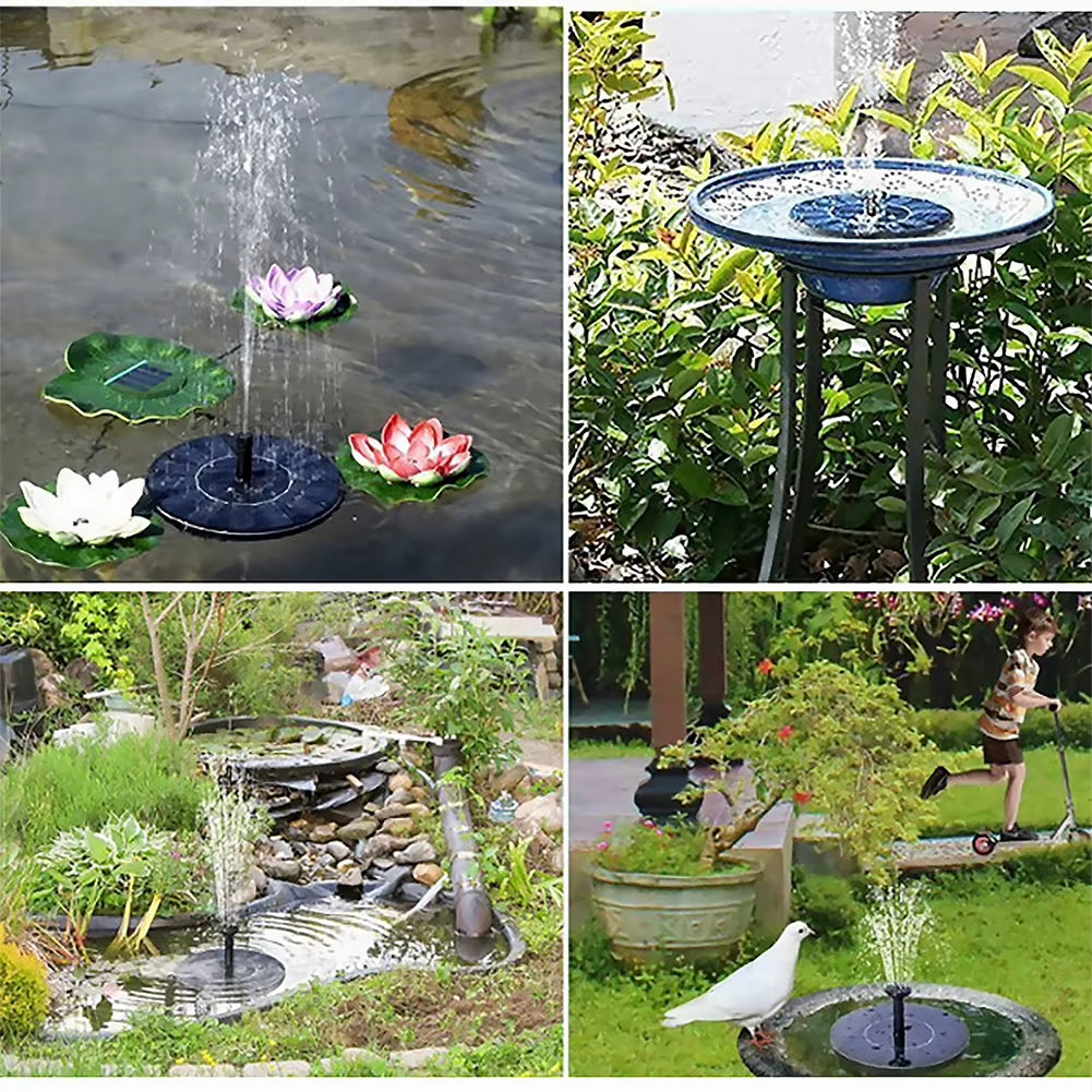 1.5/2.5W Solar Powered Bird Bath Fountain Pump 200L/H/220L/H Water Fountain Pool Pond Fountain Floating Pump Garden Home Decor